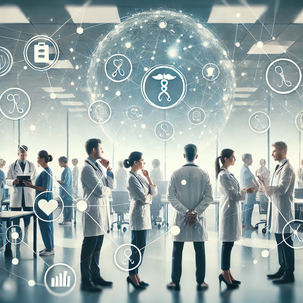 Group of healthcare specialists at a seminar symbolizing the importance of networking in healthcare for career growth.