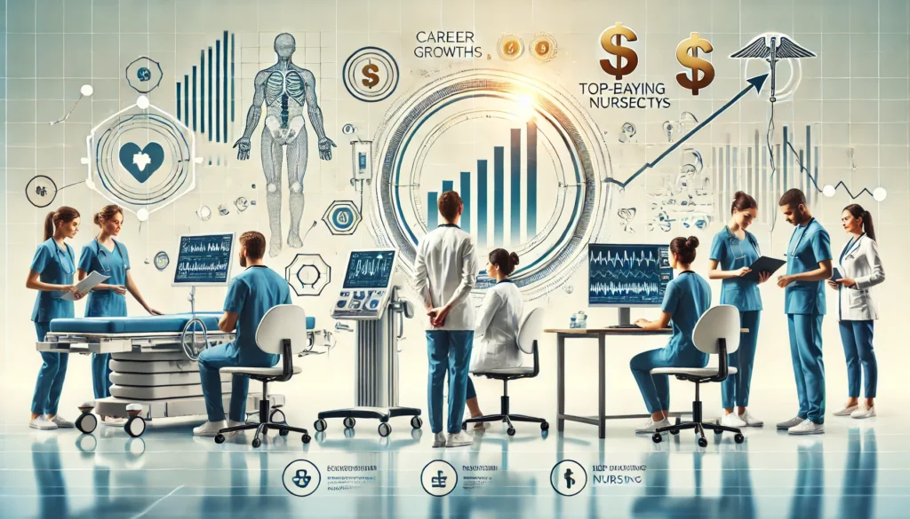 Top-paying nursing specialties: Clinical nurse specialist reviewing patient records.