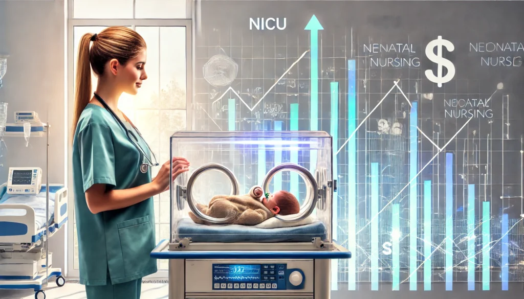 A NICU nurse documenting achievements for salary raise.
