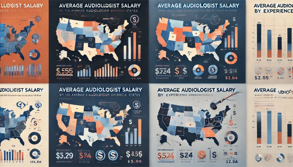 Map showing the geographic distribution of average audiologist salaries across the